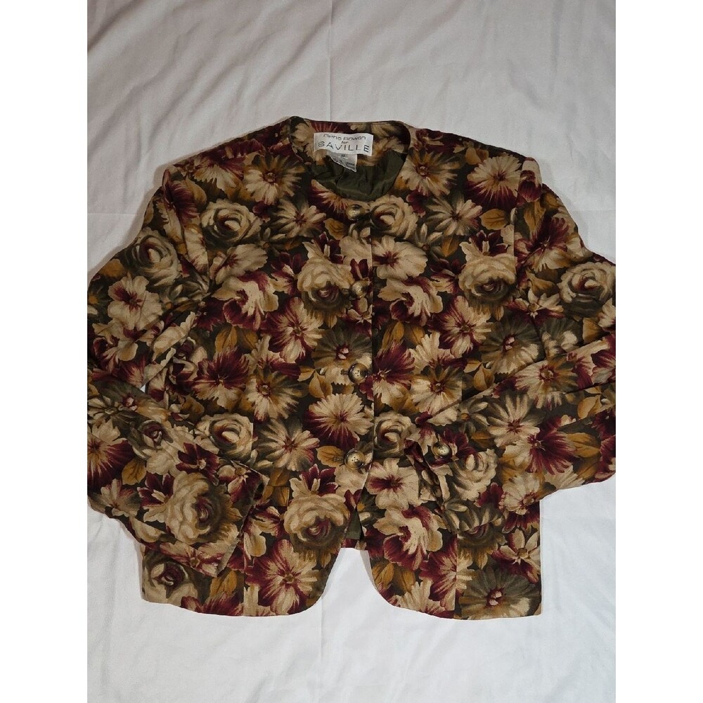 Vintage Rena Rowan for Saville floral tapestry jacket blazer Size 10